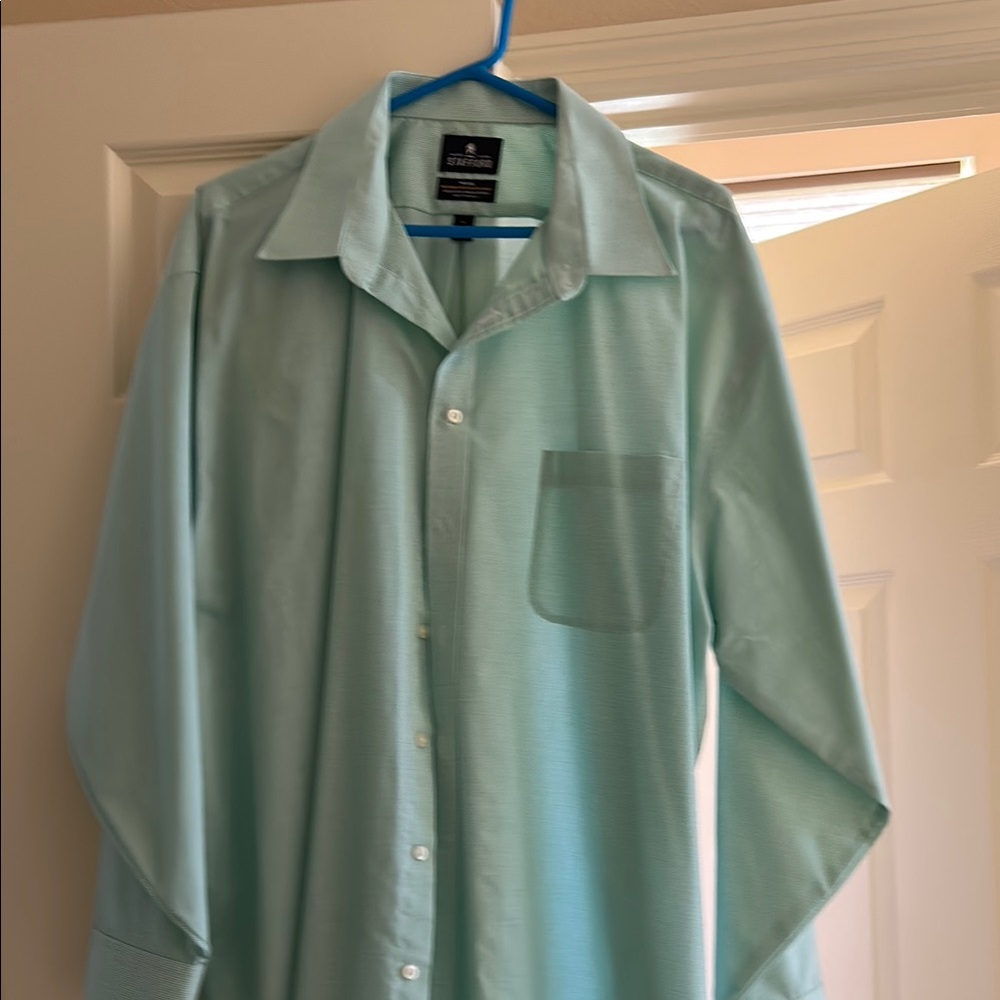 Stafford Men's Aqua Dress Shirt